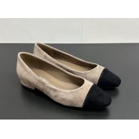 Shop Duplicate Chanel Suede Slingbacks Flat CH122405 Grey/Black 2026