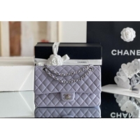 Promotional Chanel Grained Calfskin Medium Classic Flap Bag A01112 Light Purple/Silver 2026 Original Quality