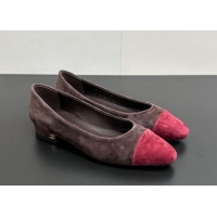Good Quality Chanel Suede Slingbacks Flat CH122405 Brown/Red 2026