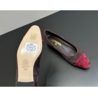 Good Quality Chanel Suede Slingbacks Flat CH122405 Brown/Red 2026