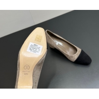 Top Grade Chanel Suede Pumps 6.5cm CH122405 Grey/Black 2026