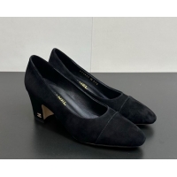 Luxury Cheap Chanel Suede Pumps 6.5cm CH122405 Black2 2026