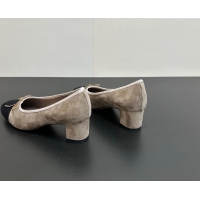 Luxury Chanel Suede Pumps 6.5cm CH122405 Grey/Black 2026
