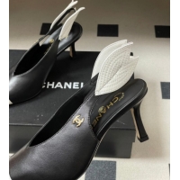 Shop Cheap Chanel Lambskin Leather Slingbacks Pump 7.5cm CH122407 Black 2026