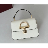 Famous Brand Gucci Siena Leather small top handle bag with Half Horsebit 855536 White 2026
