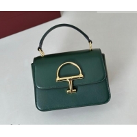 Well Crafted Gucci Siena Leather small top handle bag with Half Horsebit 855536 Green 2026
