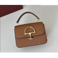 Promotional Gucci Siena Leather small top handle bag with Half Horsebit 855536 Brown 2026