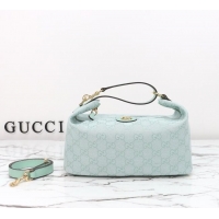 Best Price Gucci Vanity medium top handle bag in GG Canvas 857799 Icy Blue 2026