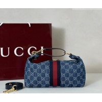 Shop Duplicate Gucci Vanity medium top handle bag in GG Denim 857799 Blue 2026