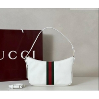 Buy Discount Gucci Lunetta Leather small crossbody bag with web 863406 White 2026