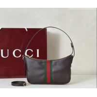 Grade Design Gucci Lunetta Leather small crossbody bag with web 863406 Brown 2026