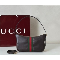 Grade Design Gucci Lunetta Leather small crossbody bag with web 863406 Brown 2026