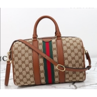 Grade Discount Gucci Ophidia medium boston bag in GG Canvas 857595 Beige/Brown 2026