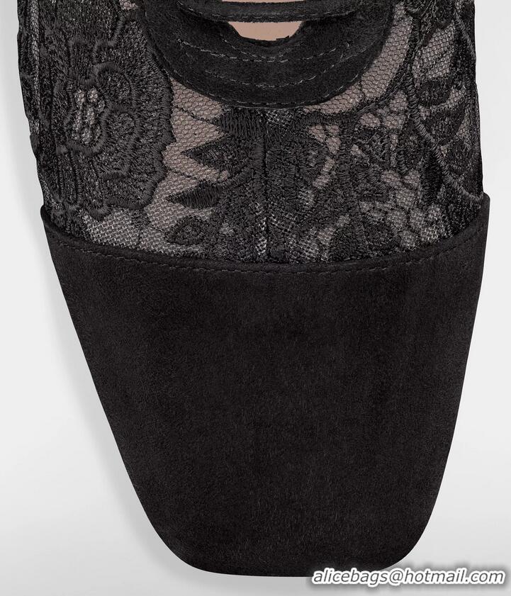 Stylish Dior Naughtily-D Lace-up Ankle Boots in Black Transparent Mesh and Suede Embroidered with Dior Roses Motif 07107