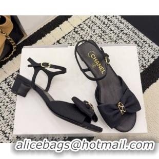 Perfect Chanel Grosgrain Heel Sandals 3.5cm with Bow G46813 Black2 2026