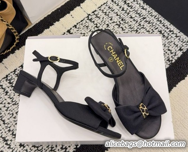 Perfect Chanel Grosgrain Heel Sandals 3.5cm with Bow G46813 Black2 2026