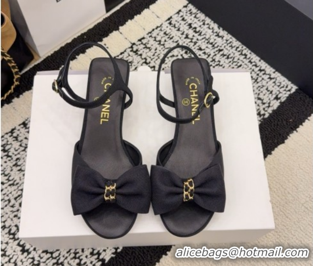 Perfect Chanel Grosgrain Heel Sandals 3.5cm with Bow G46813 Black2 2026