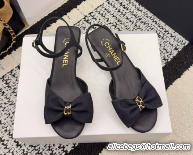 Perfect Chanel Grosgrain Heel Sandals 3.5cm with Bow G46813 Black2 2026