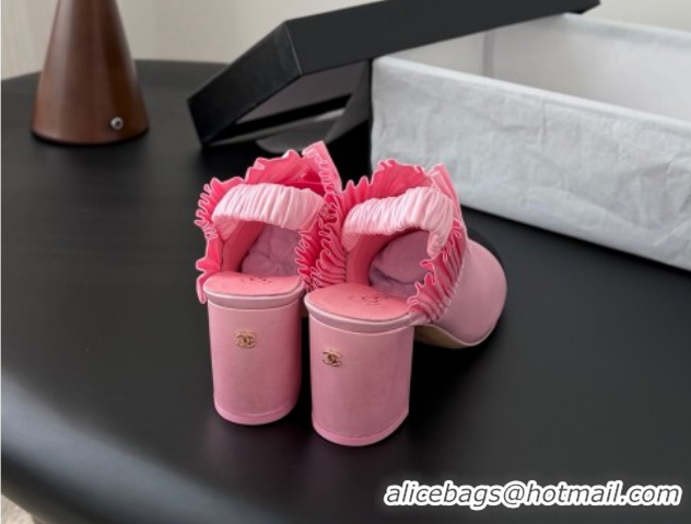 Popular Style Chanel Silk Satin & Grosgrain Slingbacks Pump 7.5cm G46828 Pink 2026