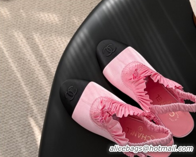 Popular Style Chanel Silk Satin & Grosgrain Slingbacks Pump 7.5cm G46828 Pink 2026