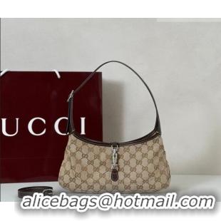 Buy Discount Gucci Jackie Slim small shoulder bag in GG Canvas 863137 Sand Beige/Brown 2026