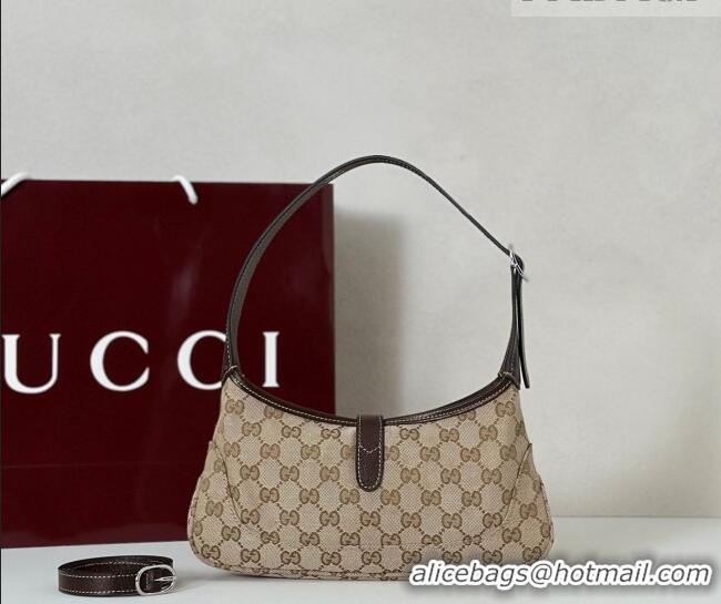 Buy Discount Gucci Jackie Slim small shoulder bag in GG Canvas 863137 Sand Beige/Brown 2026