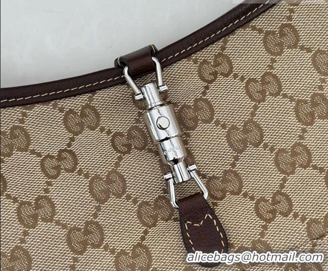 Buy Discount Gucci Jackie Slim small shoulder bag in GG Canvas 863137 Sand Beige/Brown 2026