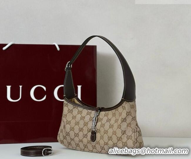 Buy Discount Gucci Jackie Slim small shoulder bag in GG Canvas 863137 Sand Beige/Brown 2026