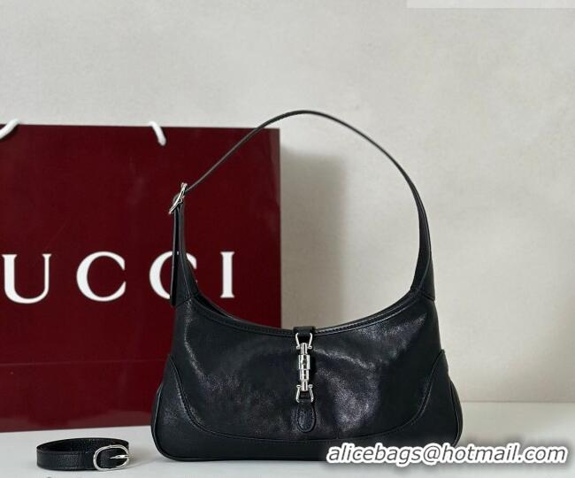 Best Price Gucci Jackie Slim small shoulder bag in Glossy Grainy Leather 863137 Black 2026