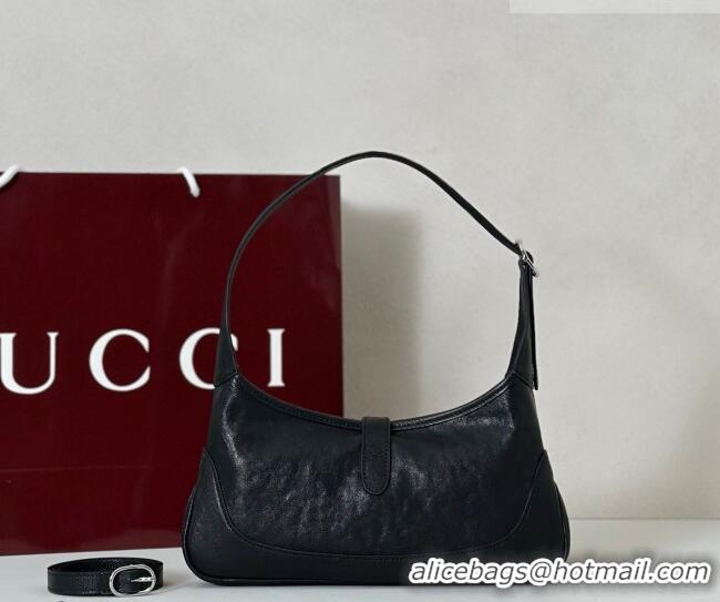 Best Price Gucci Jackie Slim small shoulder bag in Glossy Grainy Leather 863137 Black 2026