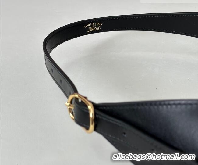 Best Price Gucci Jackie Slim medium shoulder bag in Shiny Leather 863136 Black 2026