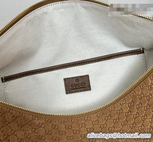 Fashion Discount Gucci Half Horsebit large shoulder bag in GG Suede 862530 Brown 2026
