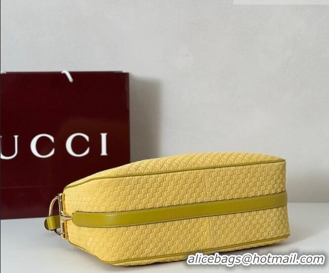 Best Price Gucci Half Horsebit large shoulder bag in GG Suede 862530 Yellow 2026