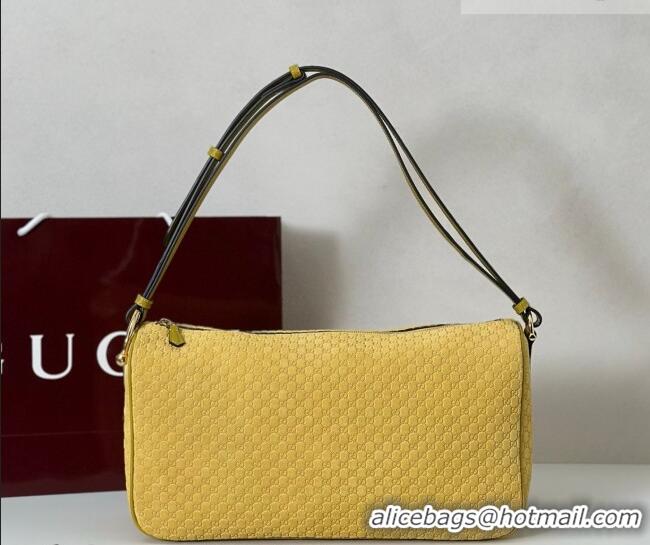 Best Price Gucci Half Horsebit large shoulder bag in GG Suede 862530 Yellow 2026