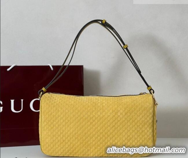 Best Price Gucci Half Horsebit large shoulder bag in GG Suede 862530 Yellow 2026