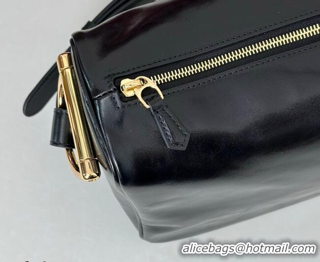 Good Taste Gucci Half Horsebit large shoulder bag in Crinkle Patent Leather 862530 Black 2026