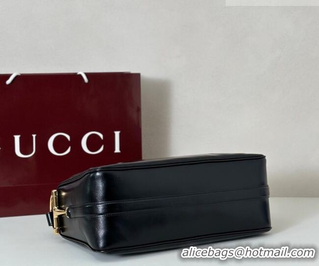 Good Taste Gucci Half Horsebit large shoulder bag in Crinkle Patent Leather 862530 Black 2026