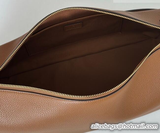 Best Quality Gucci Half Horsebit large shoulder bag in Grainy Leather 862530 Brown 2026