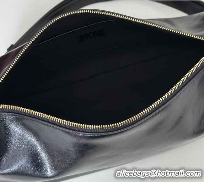 Buy Fashionable Gucci Half Horsebit medium shoulder bag in Crinkle Patent Leather 860787 Black 2026