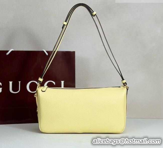 Luxury Cheap Gucci Half Horsebit medium shoulder bag in Leather 860787 Yellow 2026
