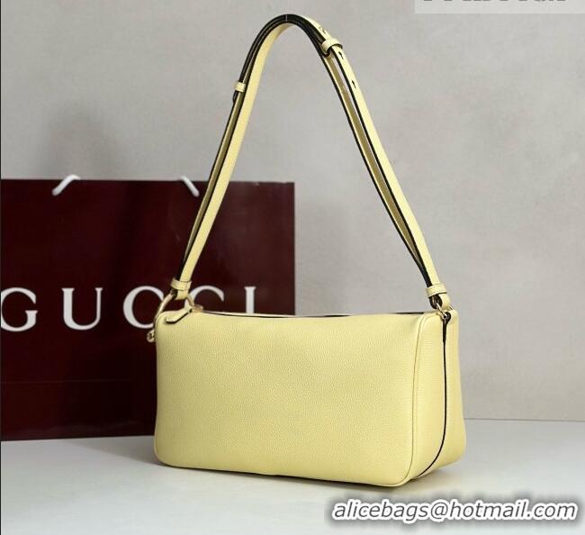 Luxury Cheap Gucci Half Horsebit medium shoulder bag in Leather 860787 Yellow 2026