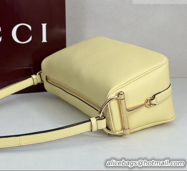 Luxury Cheap Gucci Half Horsebit medium shoulder bag in Leather 860787 Yellow 2026