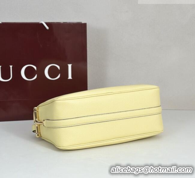 Luxury Cheap Gucci Half Horsebit medium shoulder bag in Leather 860787 Yellow 2026