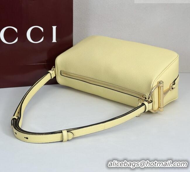 Luxury Cheap Gucci Half Horsebit medium shoulder bag in Leather 860787 Yellow 2026