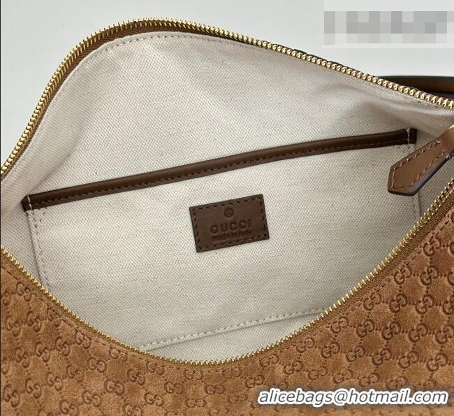 Best Product Gucci Half Horsebit medium shoulder bag in GG Suede 860787 Brown 2026