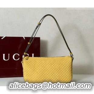 Promotional Gucci Half Horsebit medium shoulder bag in GG Suede 860787 Mustard Yellow 2026