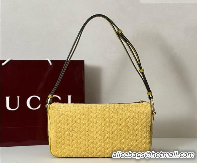 Promotional Gucci Half Horsebit medium shoulder bag in GG Suede 860787 Mustard Yellow 2026