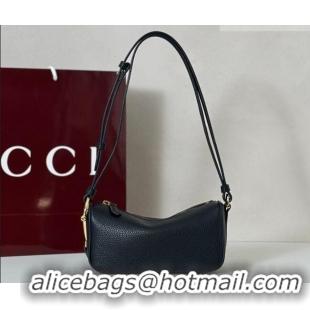 Luxury Discount Gucci Half Horsebit mini shoulder bag in Grainy Leather 860784 Black 2026