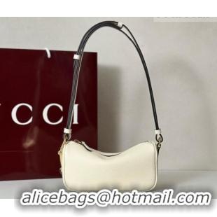Super Quality Gucci Half Horsebit mini shoulder bag in Grainy Leather 860784 White 2026