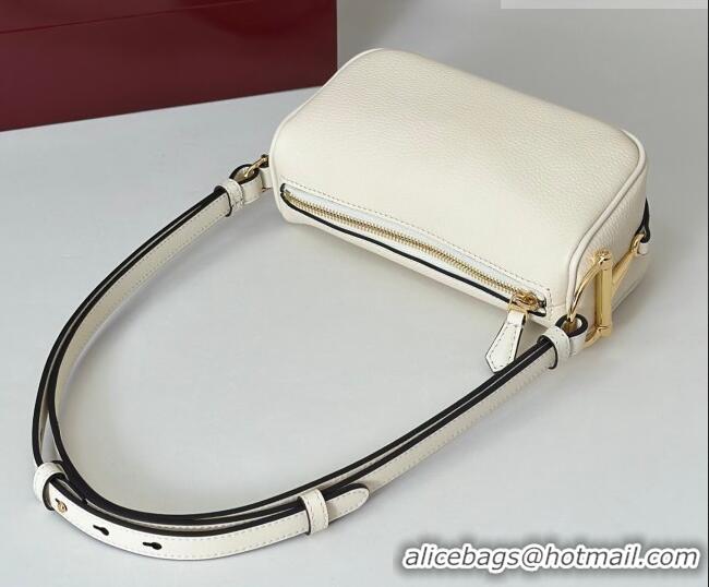 Super Quality Gucci Half Horsebit mini shoulder bag in Grainy Leather 860784 White 2026